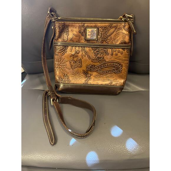 Dooney and Bourke, Walt Disney World, brown leather Crossbody purse - Picture 1 of 10